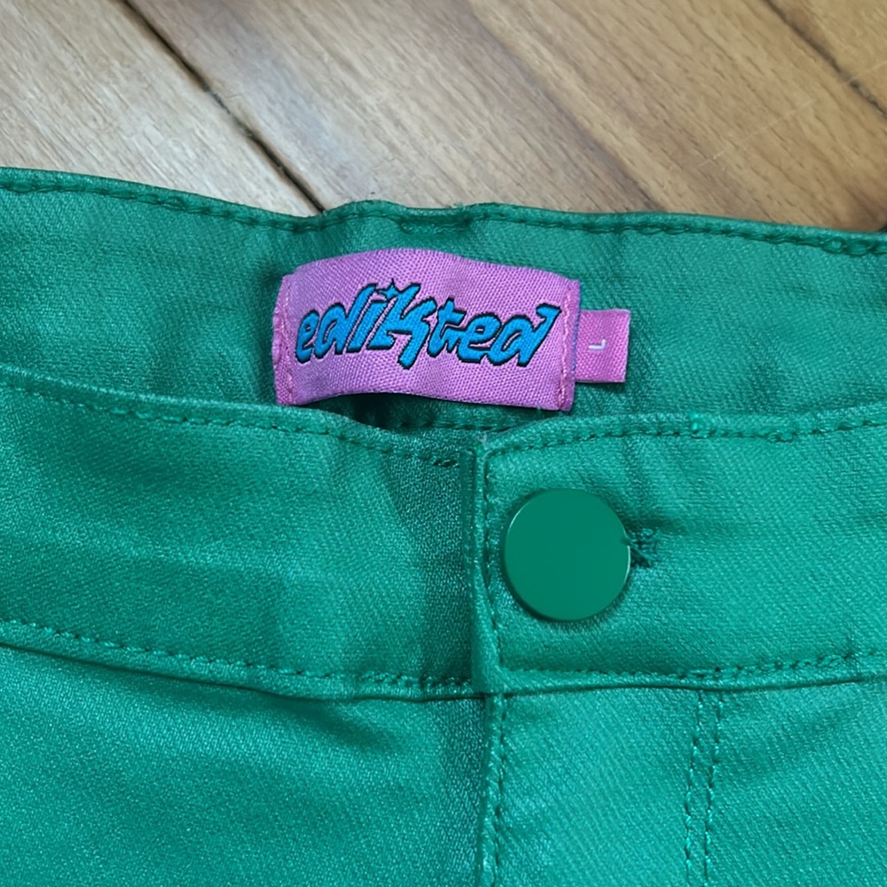 Women's Green High-Rise Straight-Leg Pants - Picture 4 of 4
